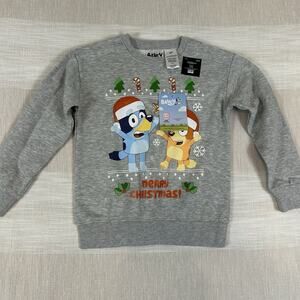 NWT Bluey & Bingo Unisex‎ Kids Size S Christmas Crewneck Sweatshirt NEW Small